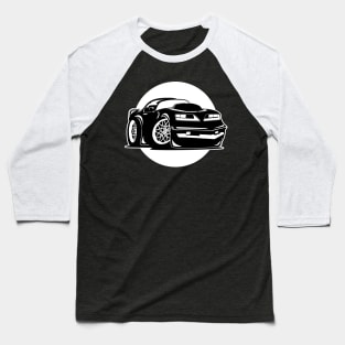 Seventies Classic Muscle Car Cartoon Baseball T-Shirt